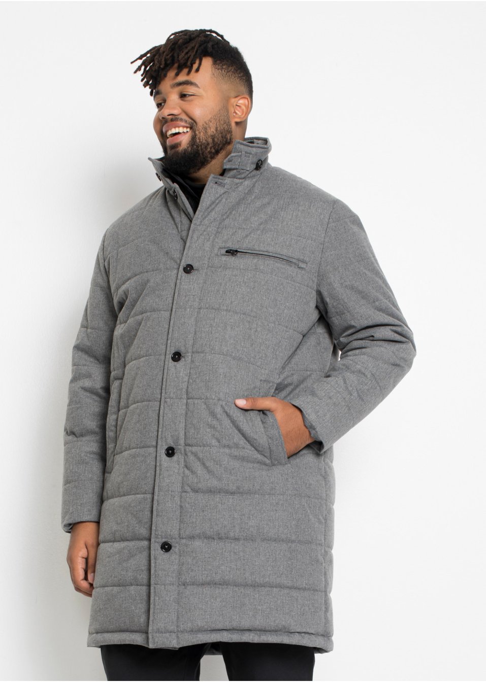 Manteau court avec empiècement coupe-vent
