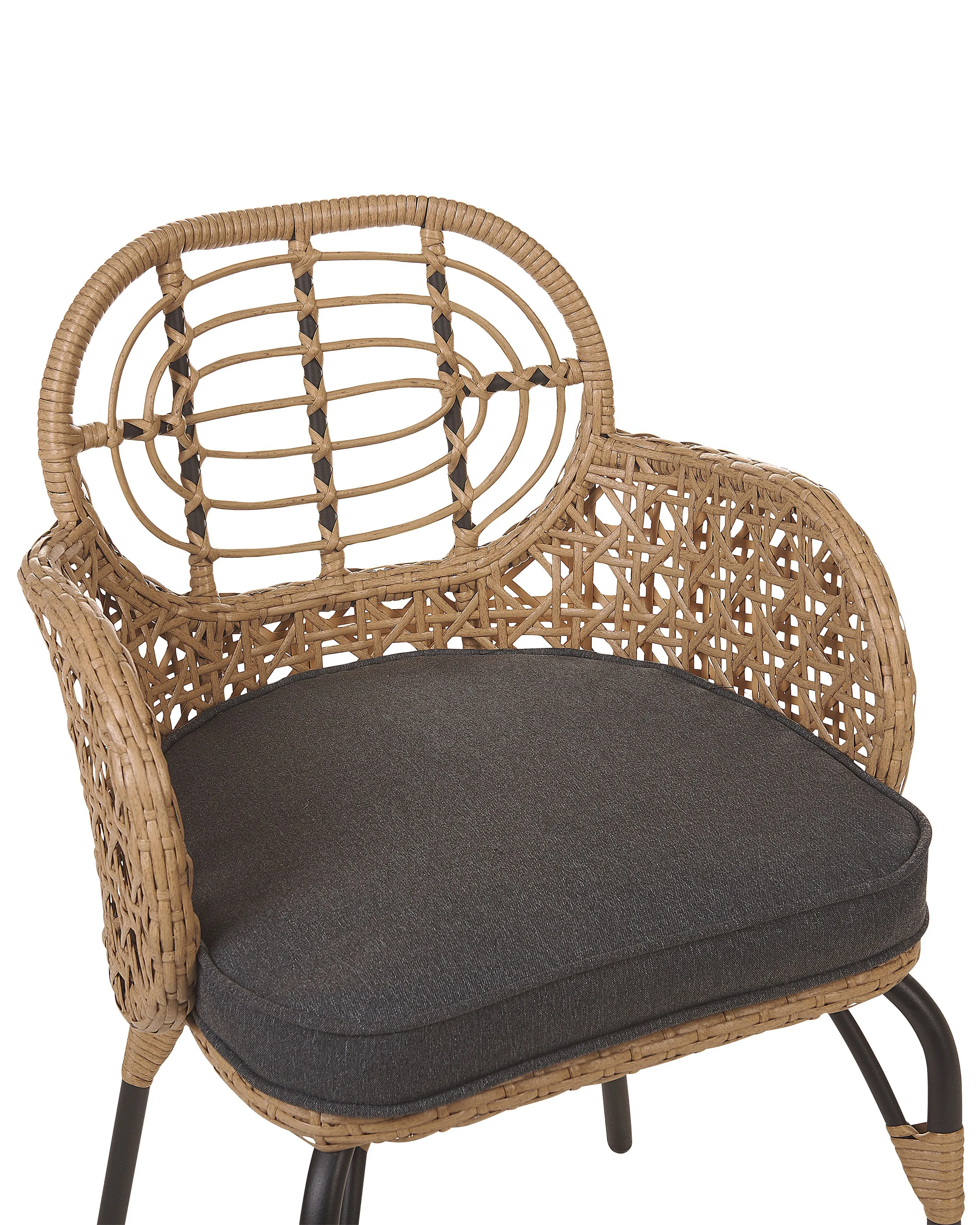 Set van 4 stoelen met zitkussen PRATELLO PE rotan Natuurlijk