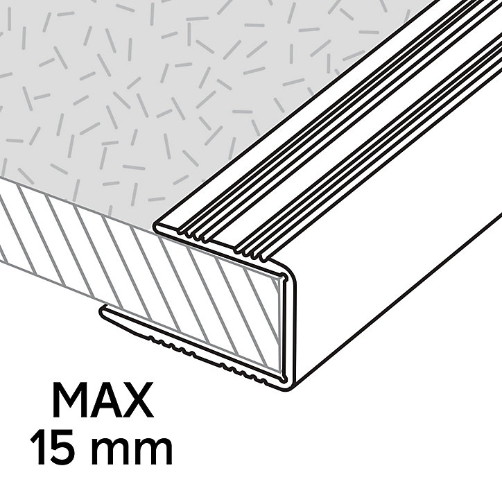 Profilé de finition en U en aluminium pour sol , décor doré mat GoodHome 15,5 x 930 mm