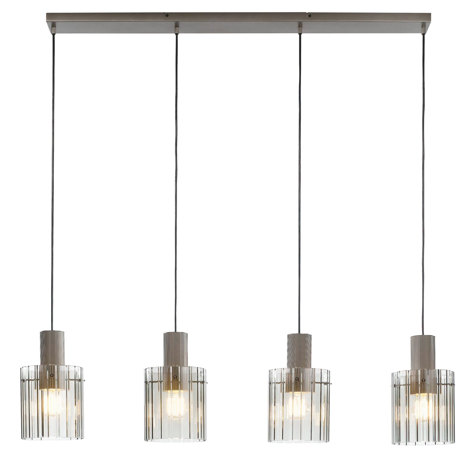 casaNOVA Retrofit Balkenpendel RONJA 4-flg silberfarbig /Rauchglas