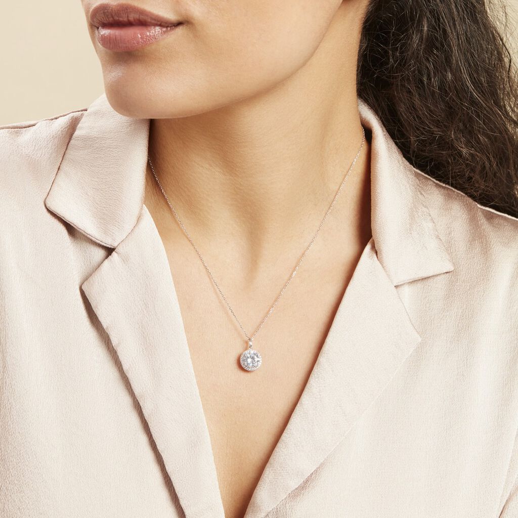 Collier Or Blanc Adil Oxyde De Zirconium