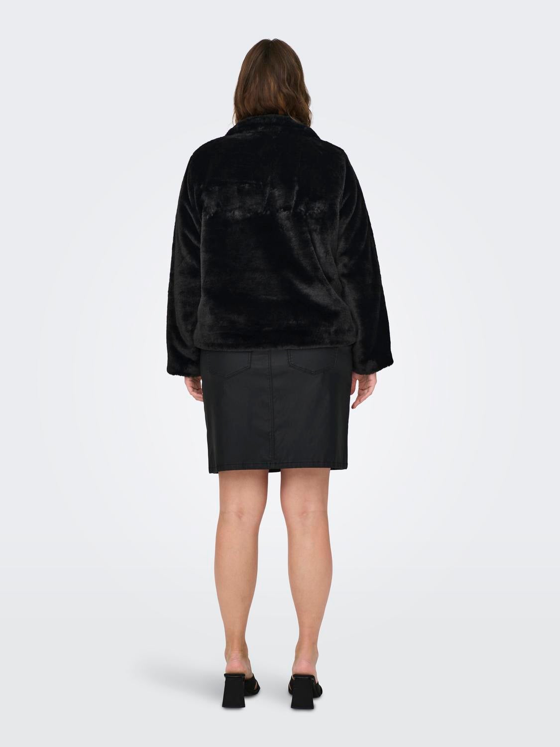 CARNEWVIDA Kunstfell Jacke Black