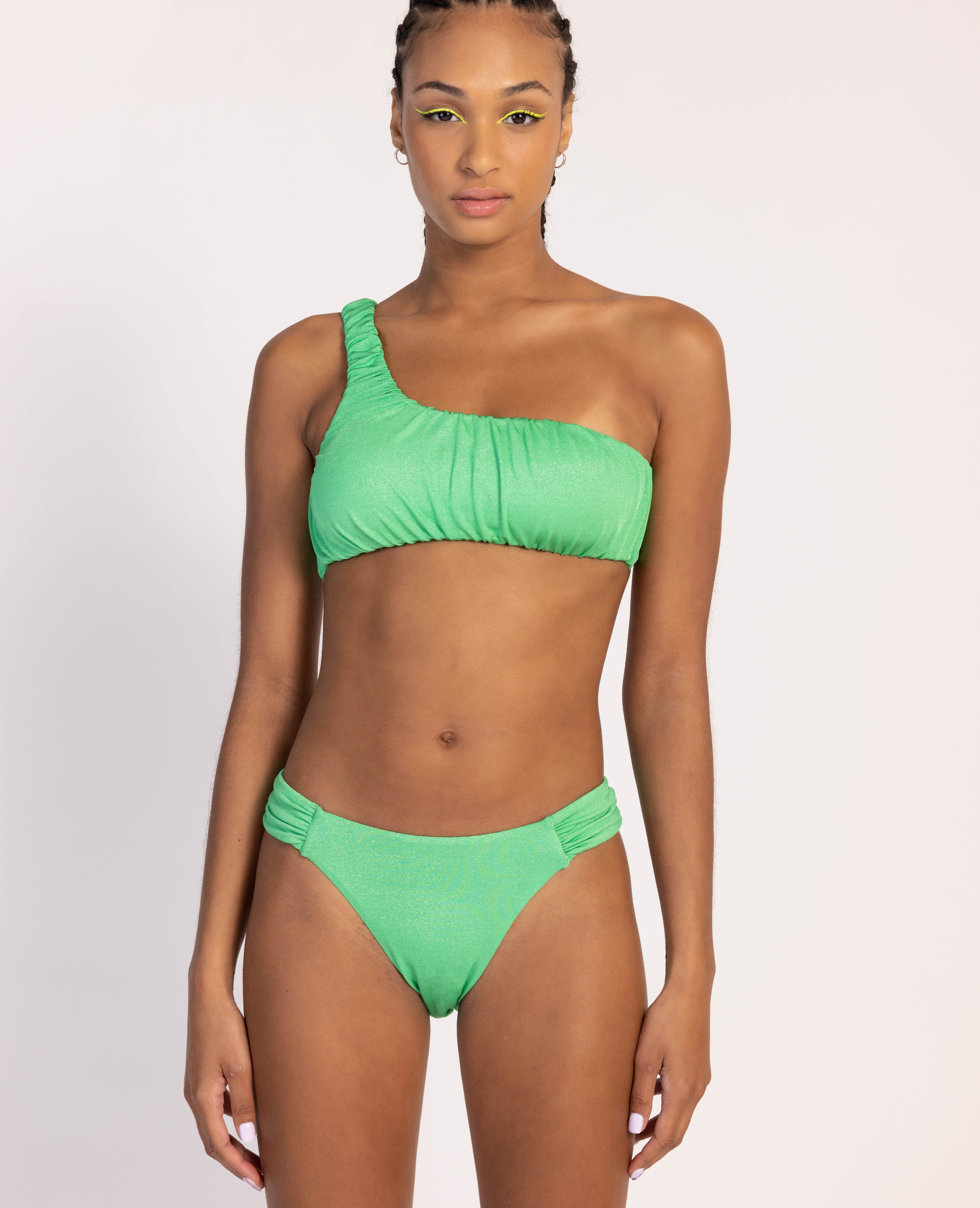 Bas de maillot culotte avec fronces - Vert