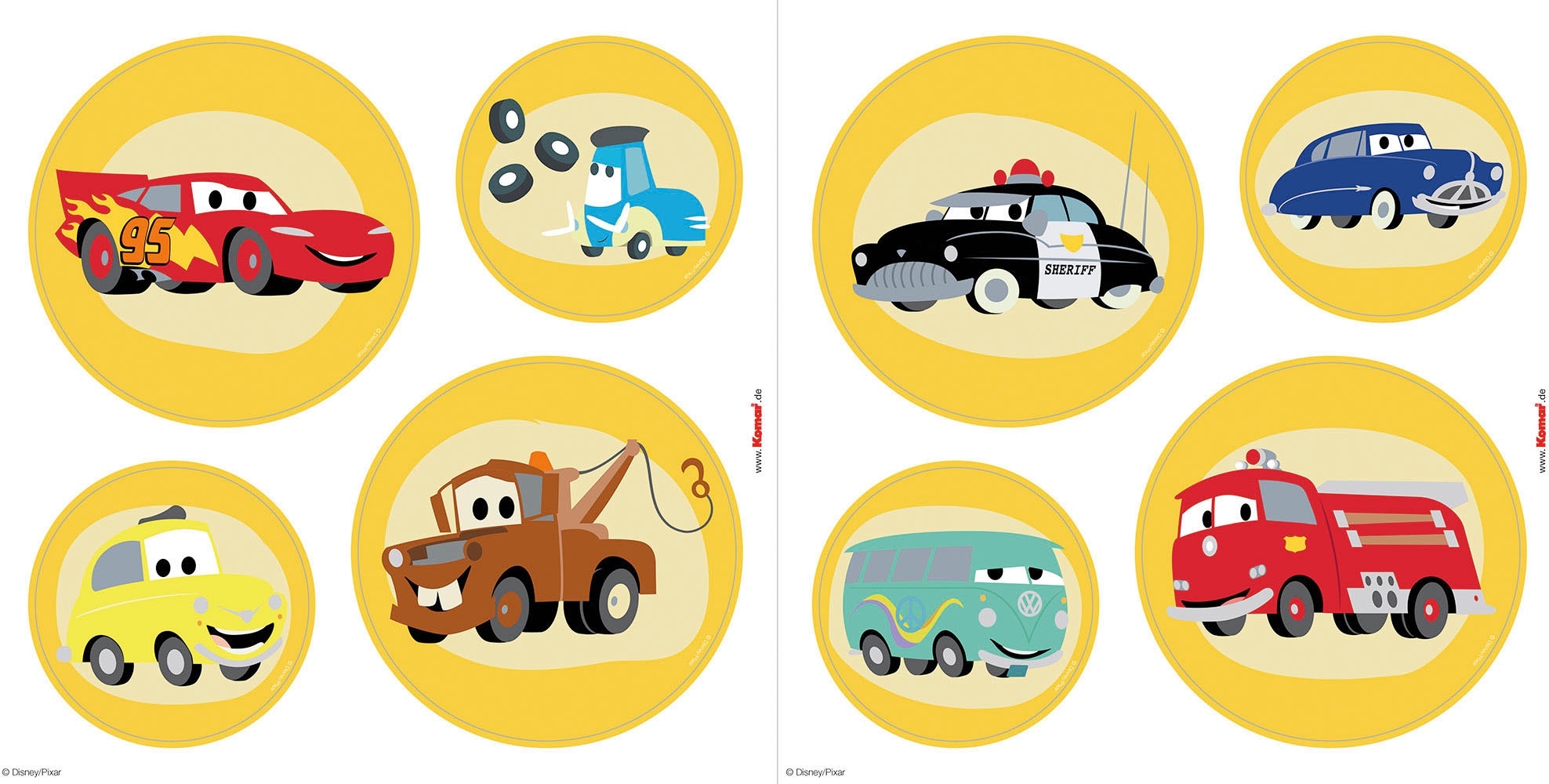 Komar Fensterbild »Cars Ka-Chow Bubbles - Grösse 30 x 30 cm, 2 Bogen« Fenstersticker, selbsthaftend