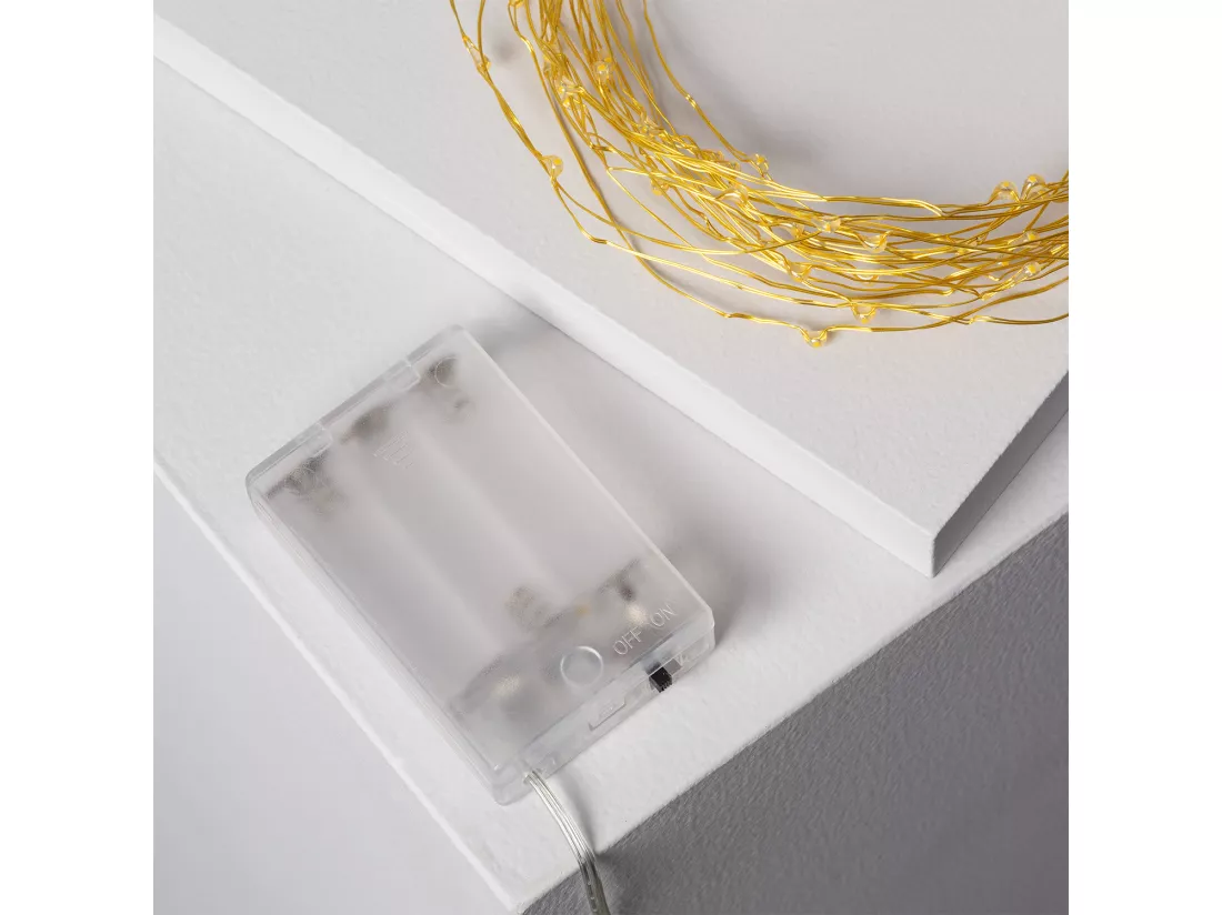 Guirlande LED Fil de Fer Dorée à Piles 10m 10 m