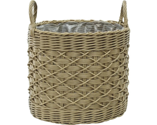 Polyrotan mand, 38 x 34 cm, bruin/grijs
