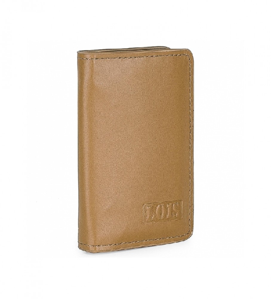 Porta-cartões Lois em couro marrom 202052 - 10,5 x 6,5 x 1,5 cm -