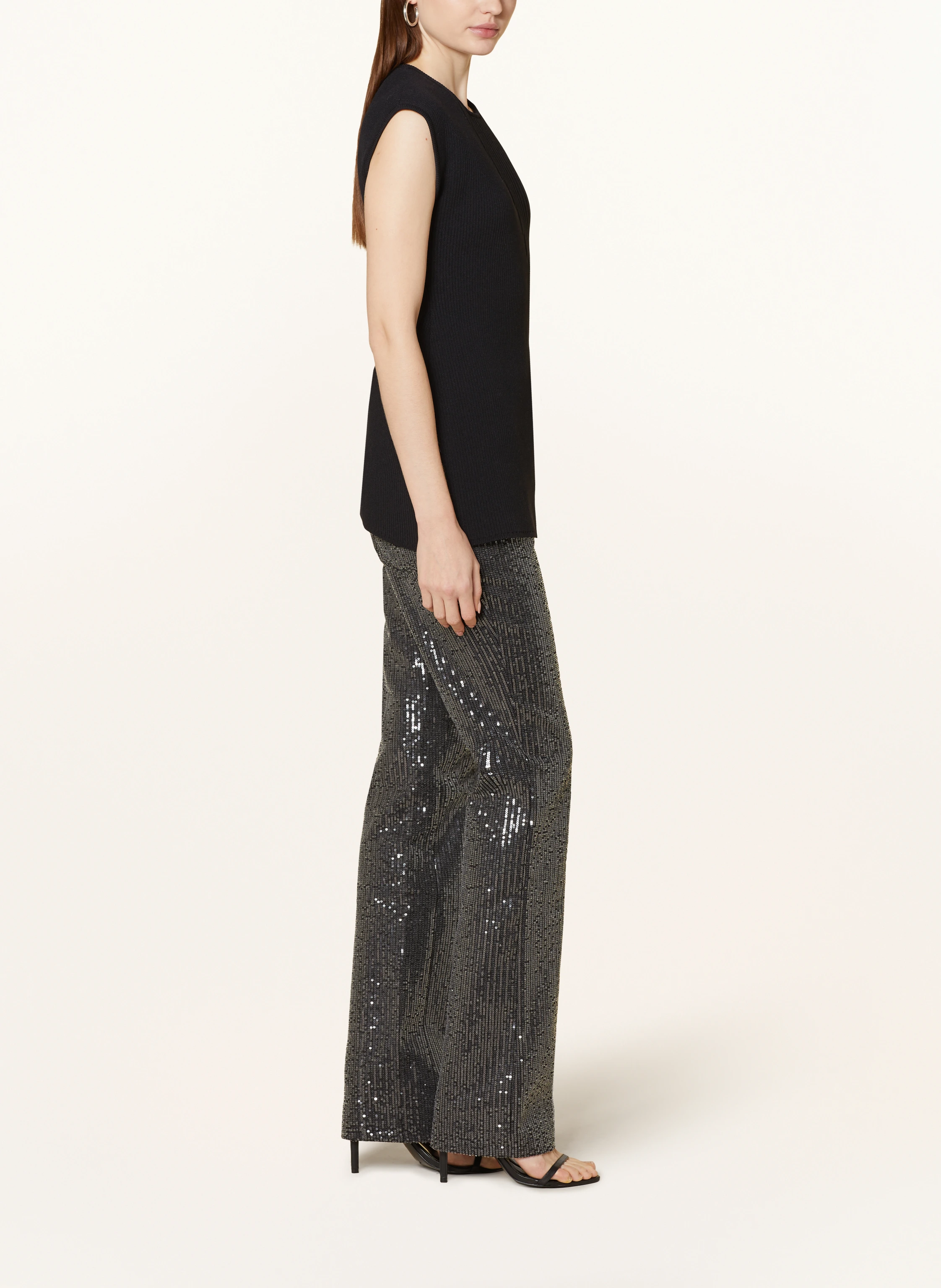 ROTATE Straight Jeans mit Pailletten