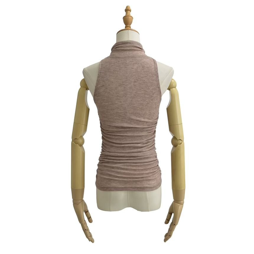 Morhan - Tanktop met col en geplooide, slanke pasvorm