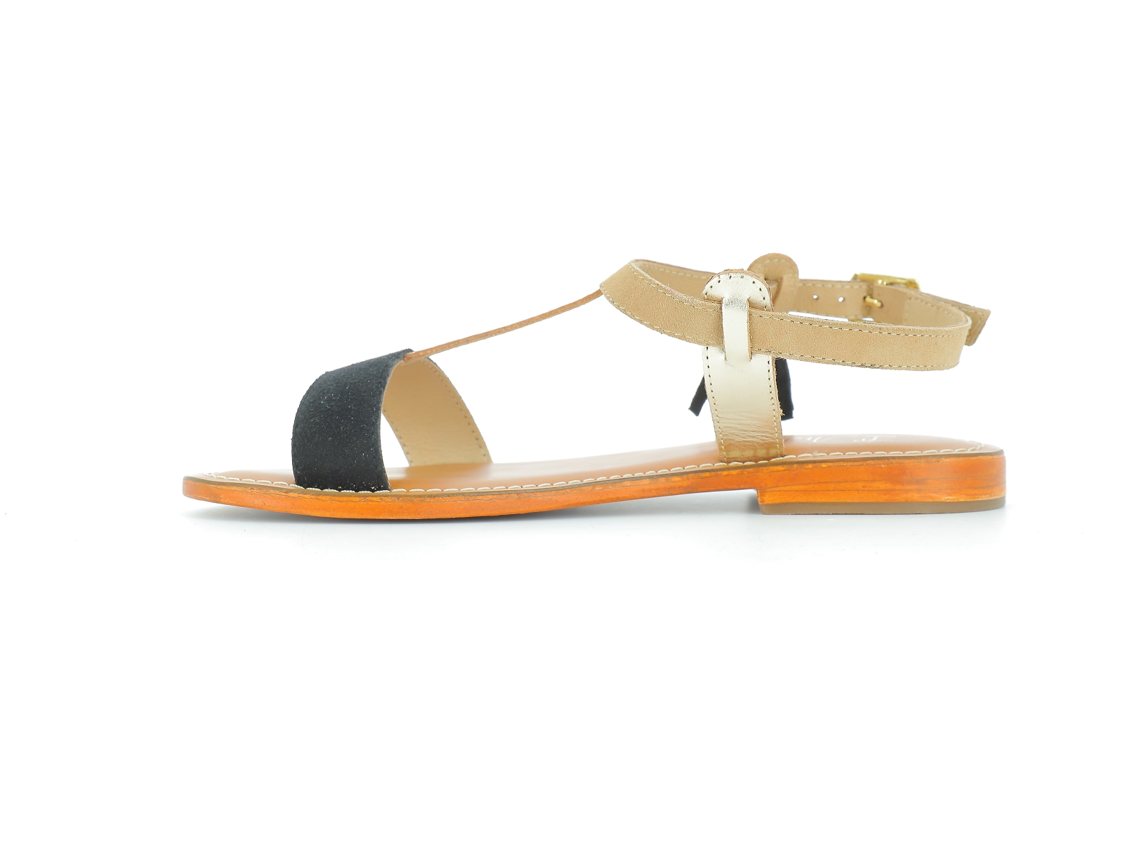 L atelier tropezien-SH 404 Cuir Noir Or