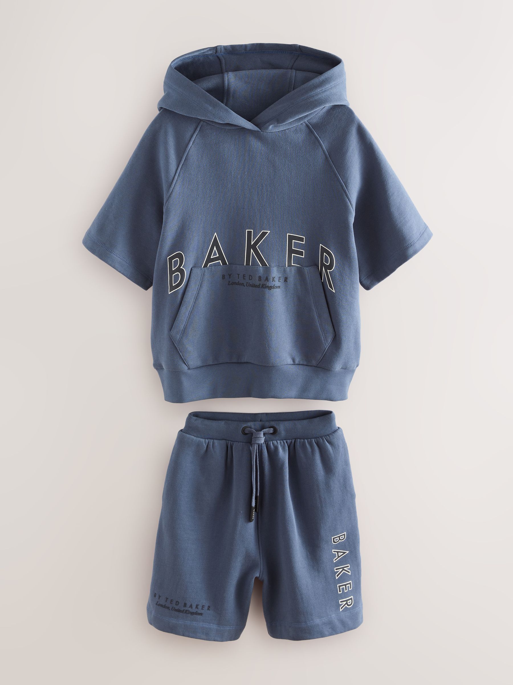 Baker by Ted Baker Blue Short Sleeve Hoodie and Shorts Set