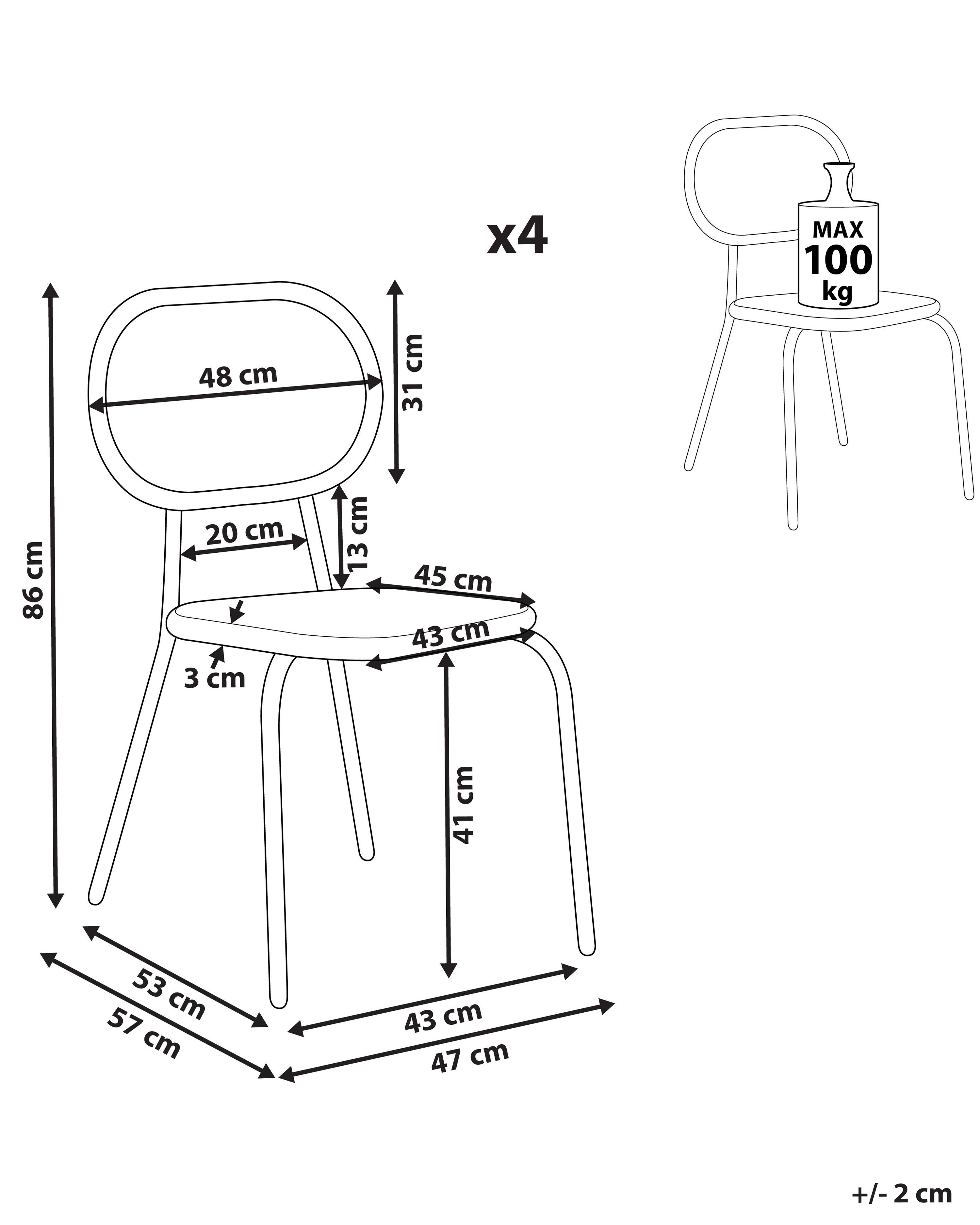 Set van 4 tuinstoelen PRATELLO PE rotan Natuurlijk