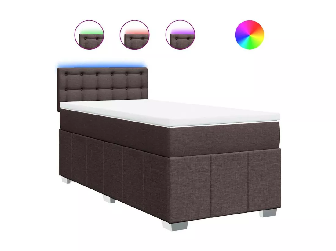 Sommier tapissier avec matelas Marron foncé 90x200 cm