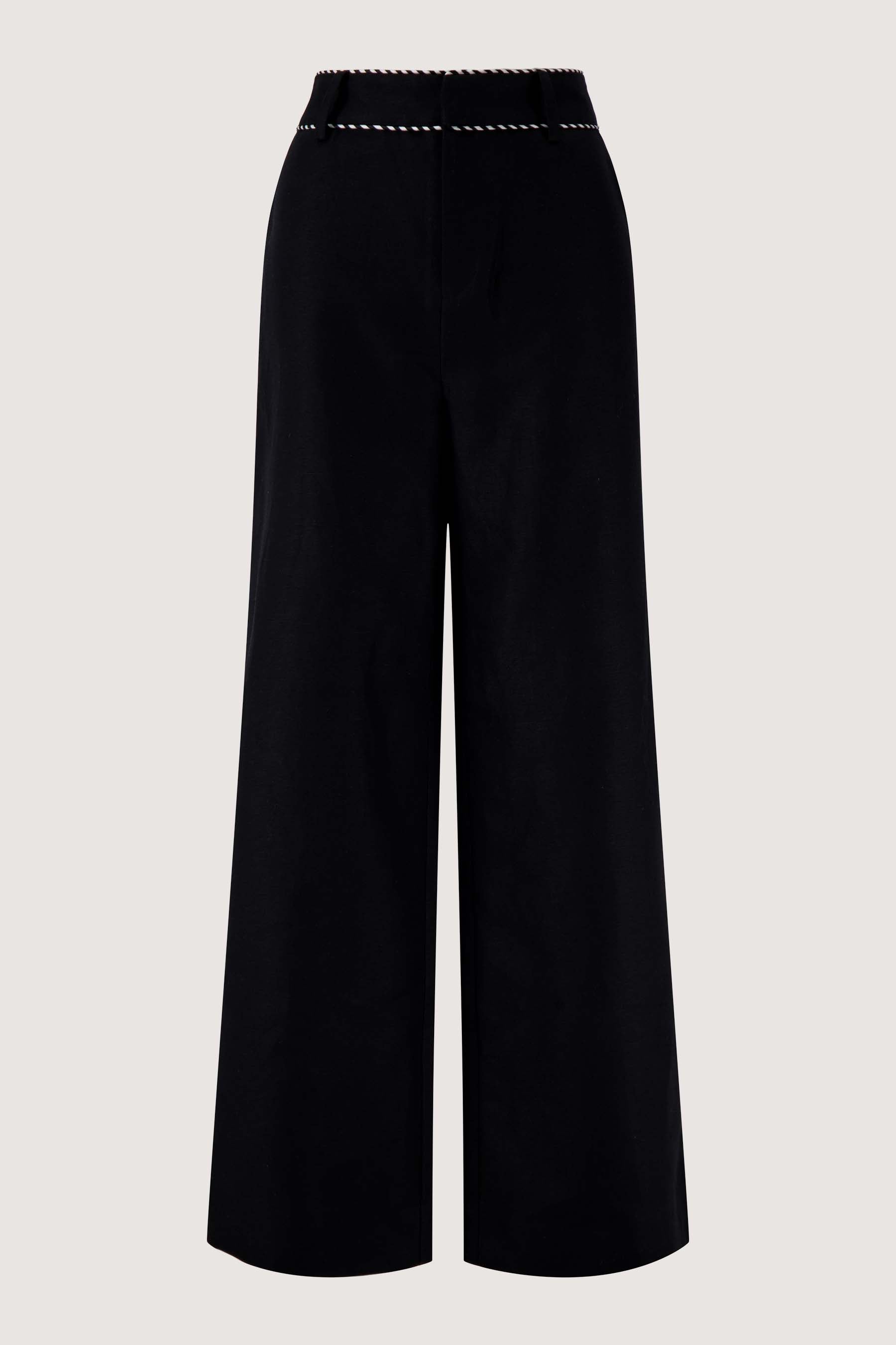 linnen broek met tape details