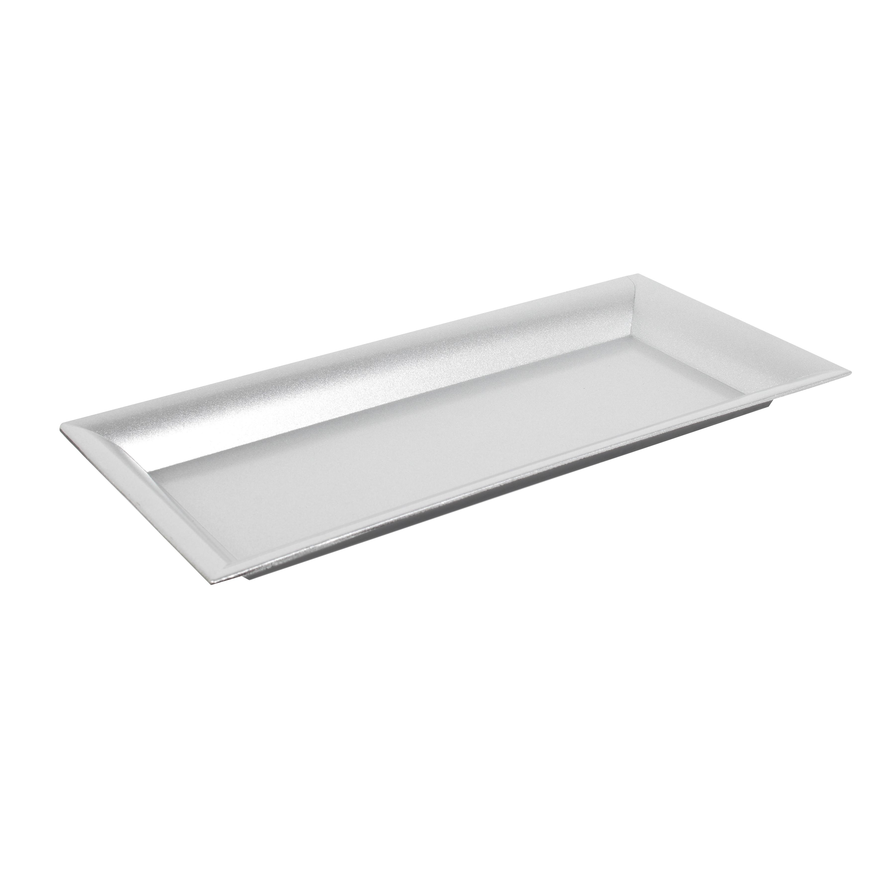 PLATEAU RECTANGULAIRE ARGENT 36X17X2CM