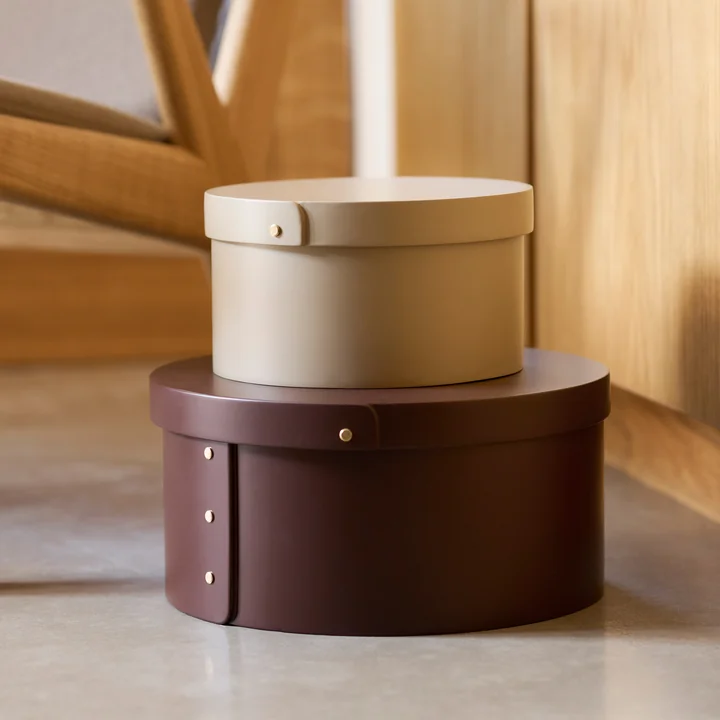 FDB Møbler - Drejø Aufbewahrungsbox, Ø 22 cm, graubeige
