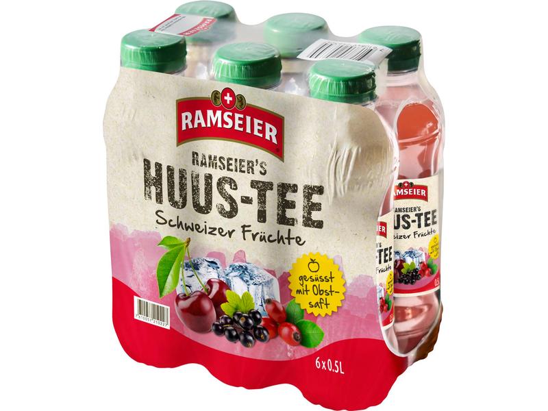 Ramseier Huus-Tee Früchte 6 Stück x 0.5 l Früchtetee aus Hagebutten und Cassis mit Apfel-, Birnen- und Kirschsaft