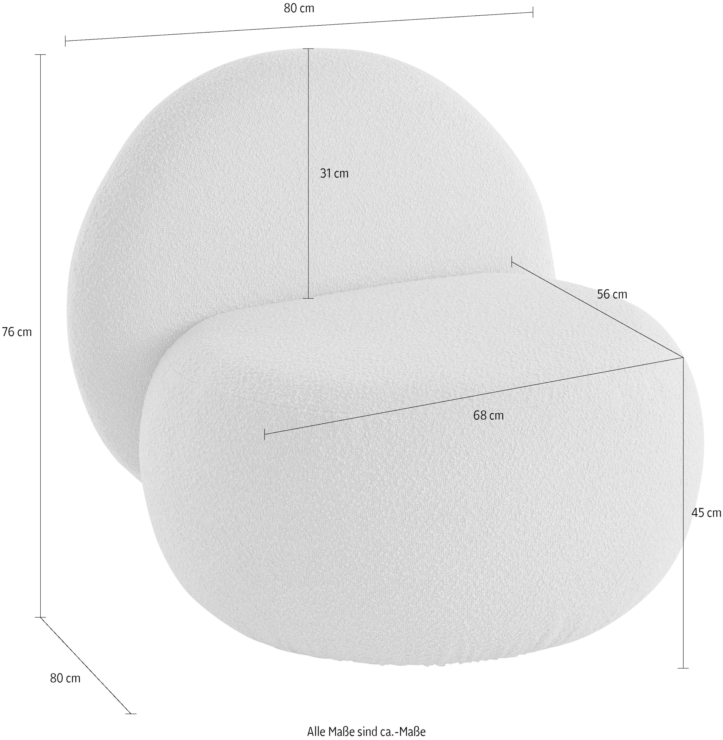 s.Oliver Sessel »Bennid, moderner Designsessel mit Lederriemen, softes Design« hochwertig, zum Wohlfühlen in Luxus-Microfaser/Struktur oder in Bouclé