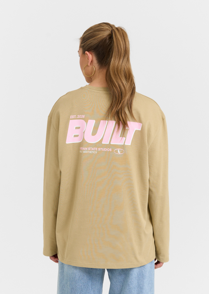 Built longsleeve t-shirt salie groen