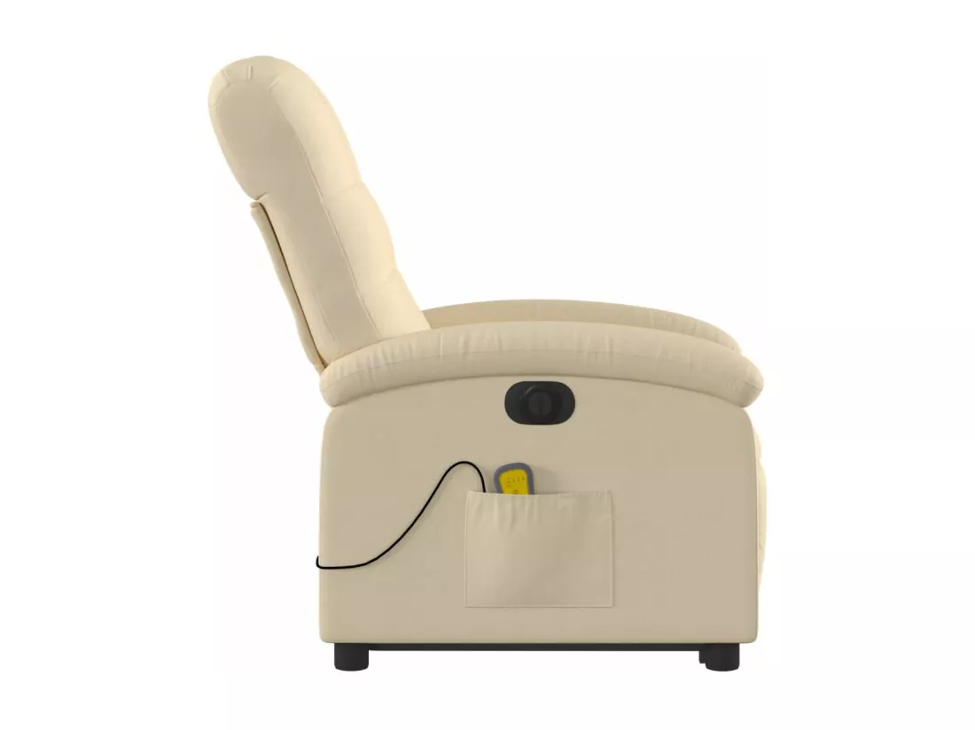 Fauteuil inclinable massant électrique Crème Tissu