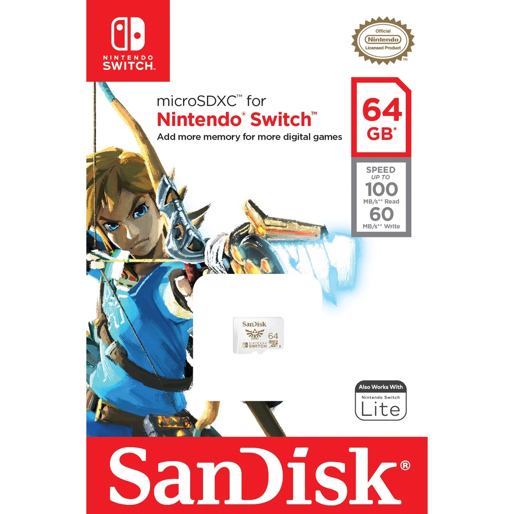 Nintendo Switch Sandisk 64GB Ultra Micro SD-Karte - Zelda Link