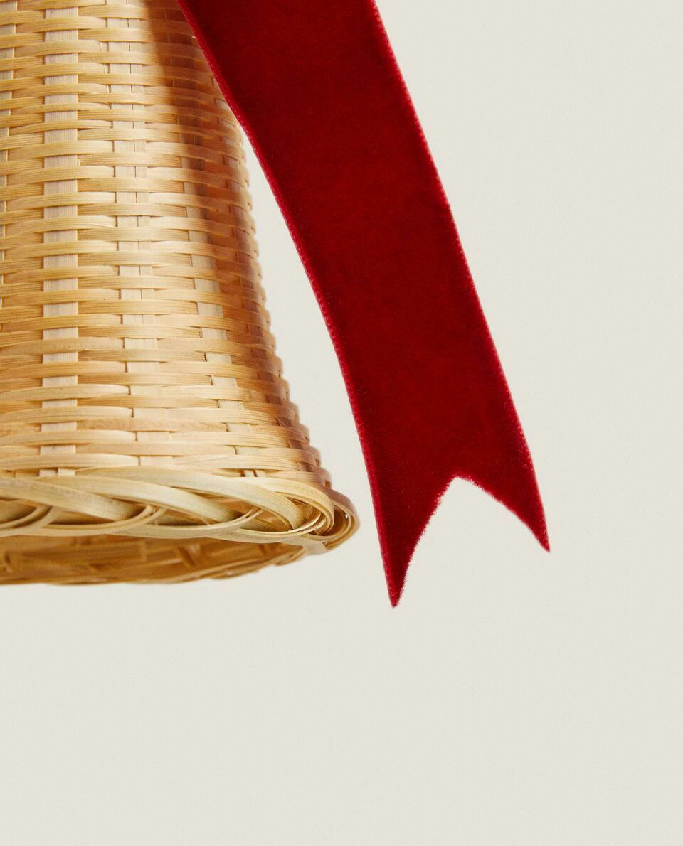 DECORAÇÃO DE SINO DE BAMBU DE NATAL