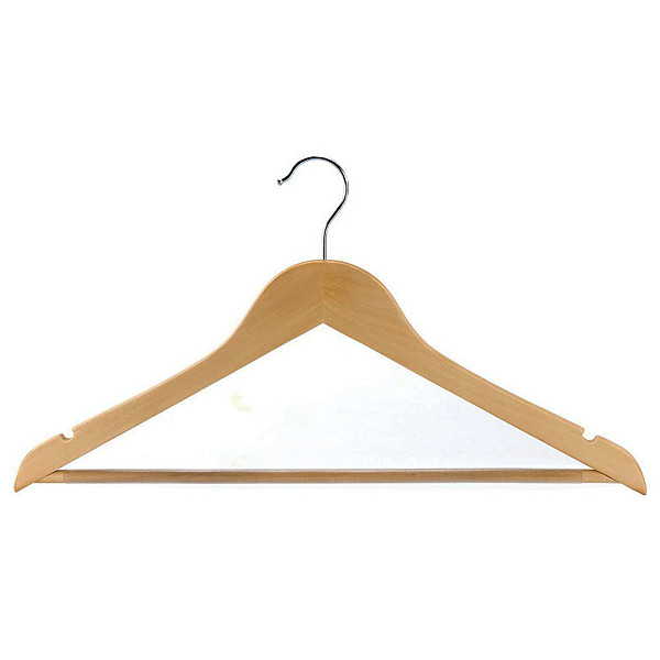 Cintres antidérapants JVD bois naturel, lot de 50