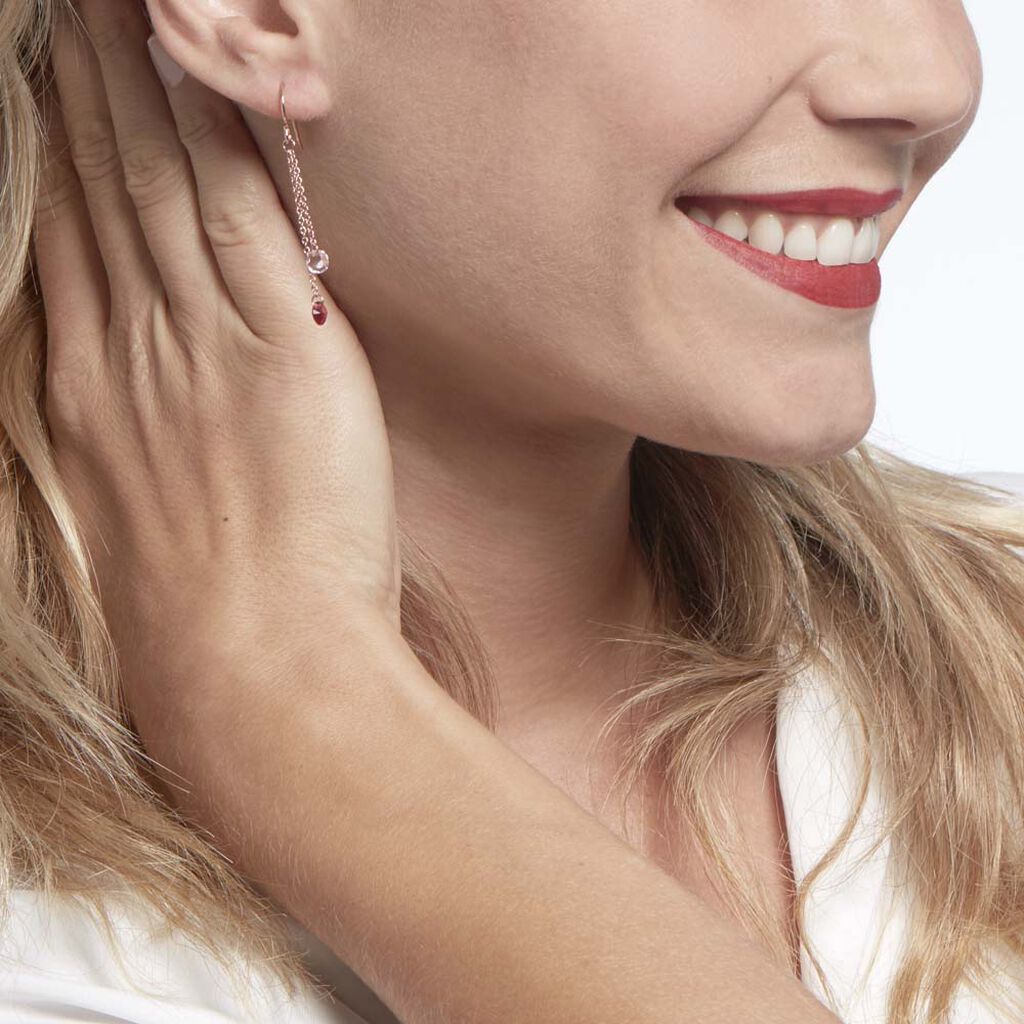 Boucles D'oreilles Pendantes Murial Argent Rose Oxyde