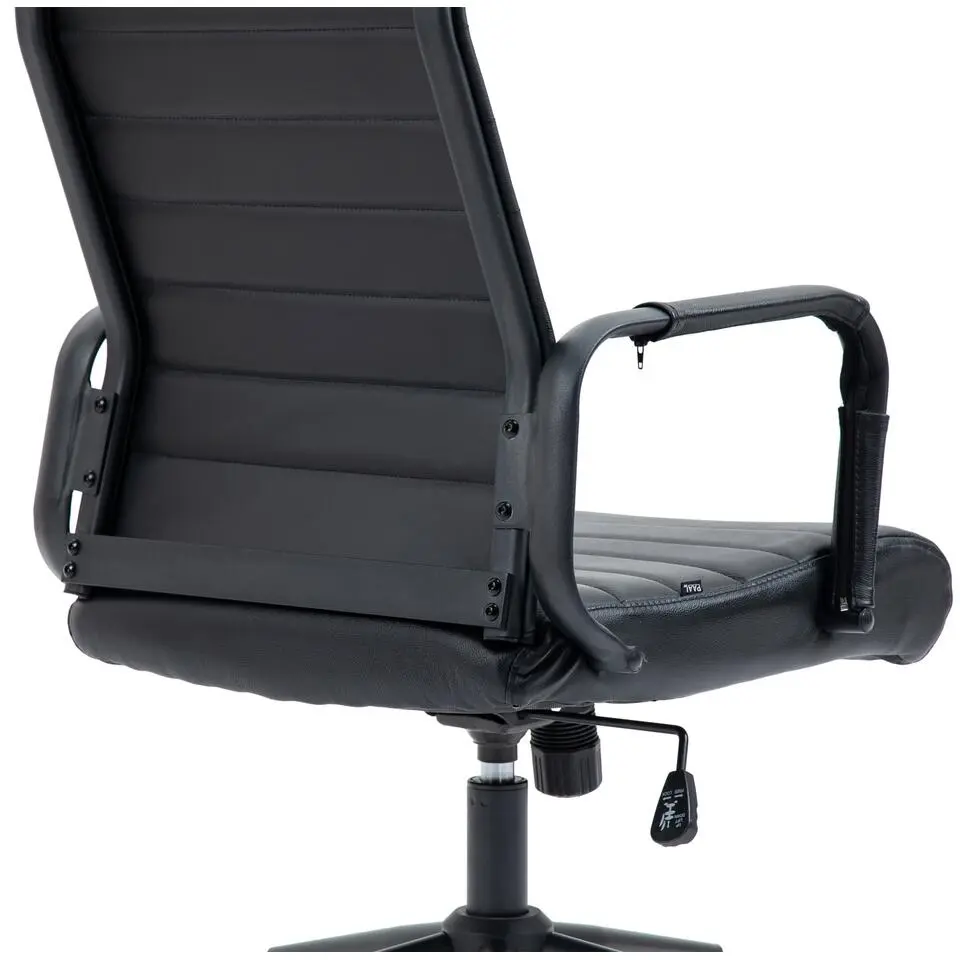 CLP Bureaustoel Kolumbus mat zwart Frame - Echt leer - zwart/zwart