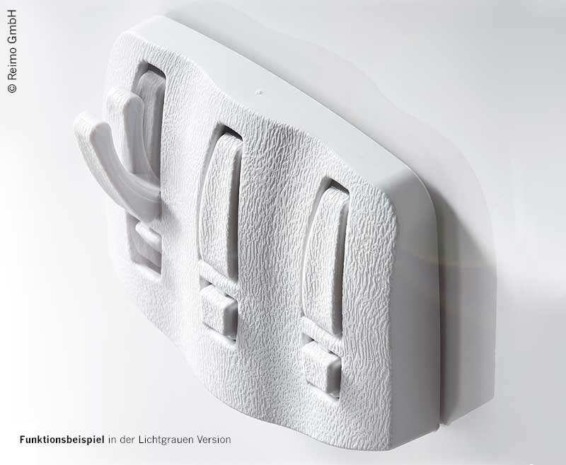 Wandhaken mit 3 ein-/ausklappbaren Haken, beige