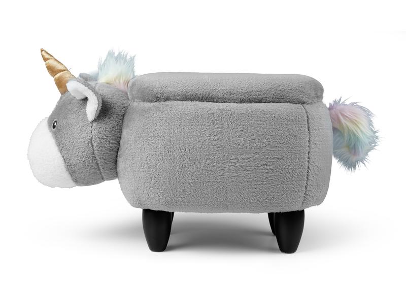 zoosy Kinderhocker Einhorn Enea Grau Hocker in Einhornform