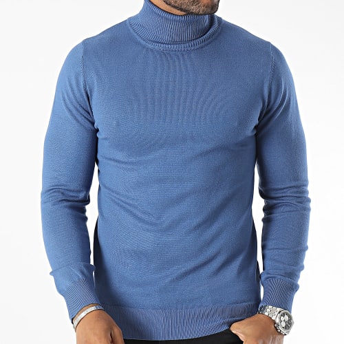 Pull Col Roulé Bleu Marine