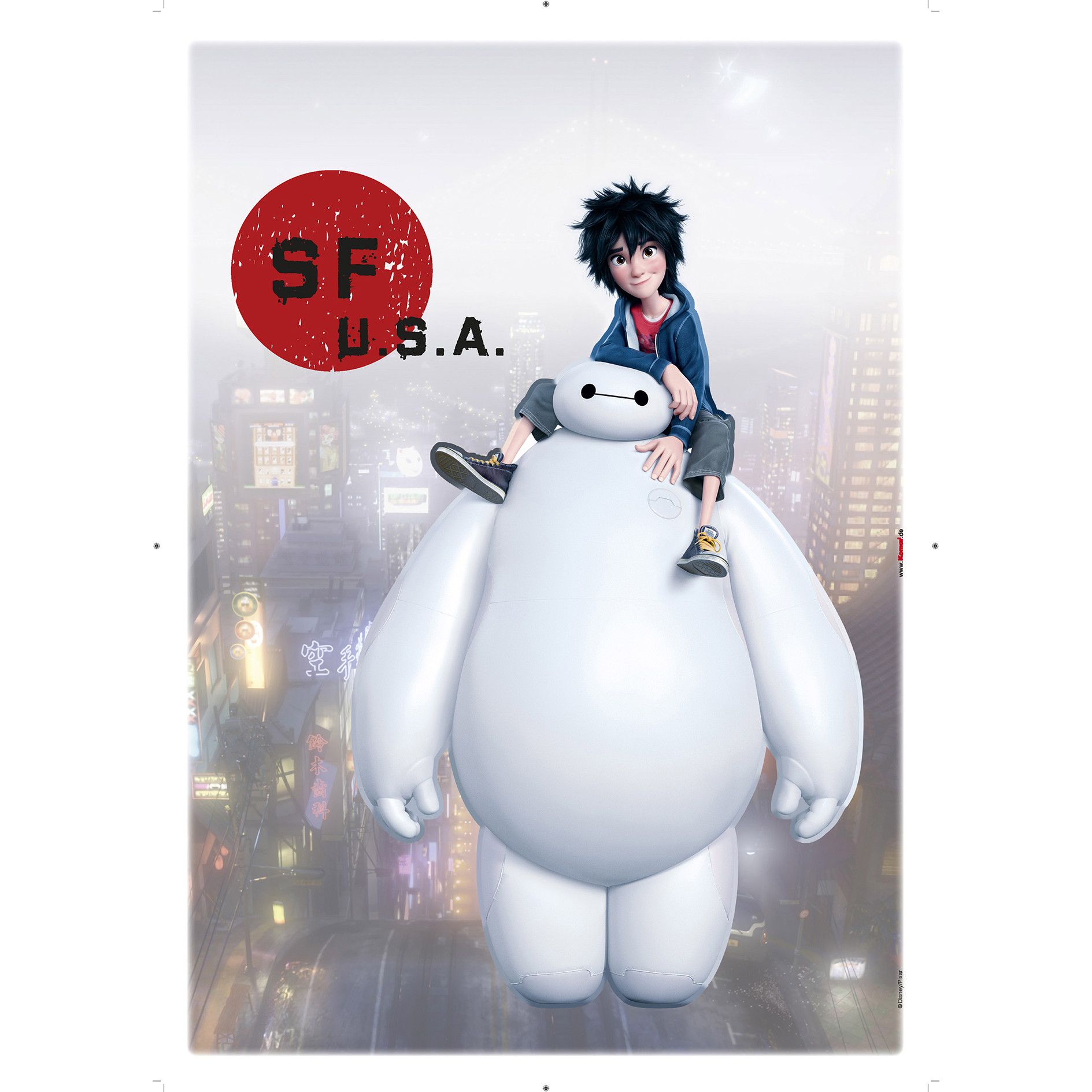 Wandtattoo BAYMAX - bunt - 50x70 cm