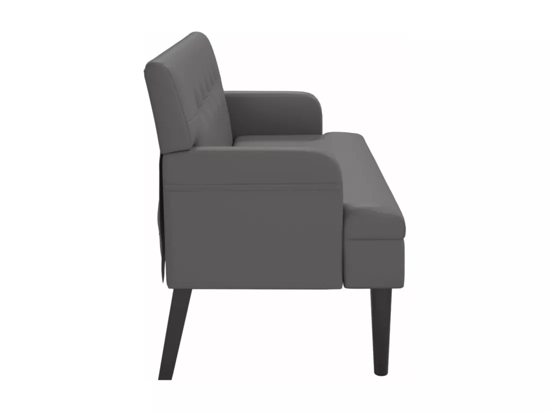 Banc avec dossier gris 112x65,5x75 cm similicuir