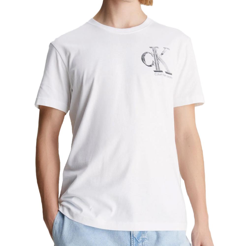 Calvin Klein Jeans T-shirt Blanc Homme Calvin Klein Jeans Meta Monogram