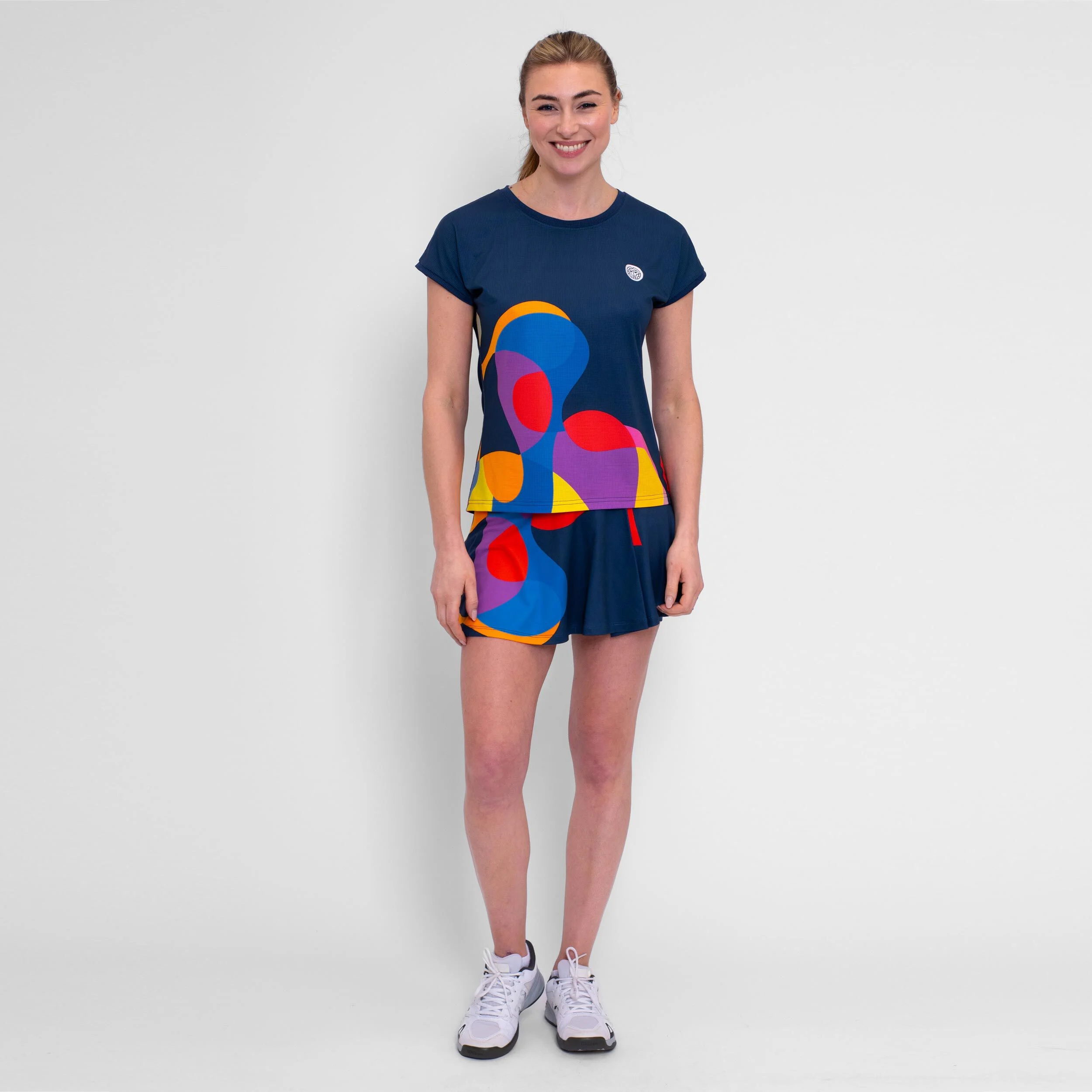 BIDI BADU Twiggy Printed Wavy Jupe Femmes - Bleu Foncé , Multicouleur