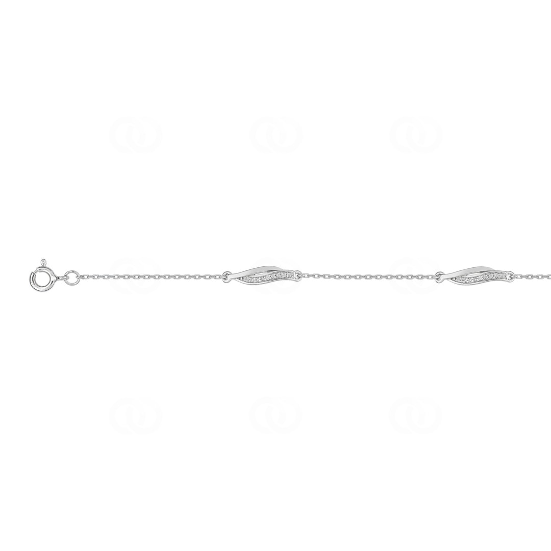 Armband 925 Silber rhodiniert mit Zirkonia 18cm