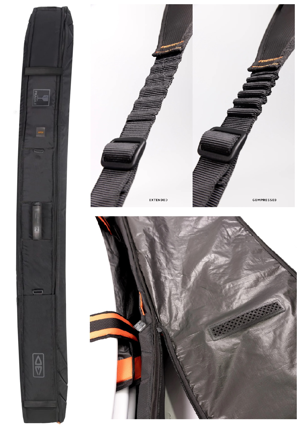 Ocean and earth APEX Shortboard Travel Cover / Housse de surf - 2 Planches Black