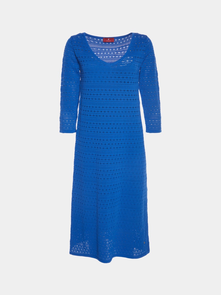 Vestido midi em malha aberta