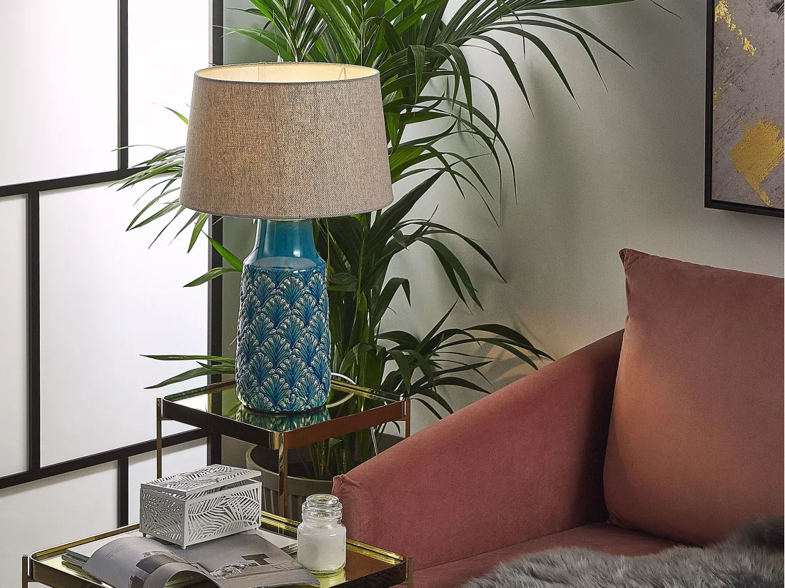 Lampe à poser THAYA Céramique Bleu