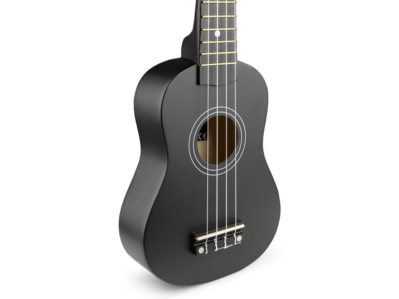 MAX Ukulele UKEY Set Soprano Schwarz 21 Zoll Sopranukulele mit Tasche und Zubehör
