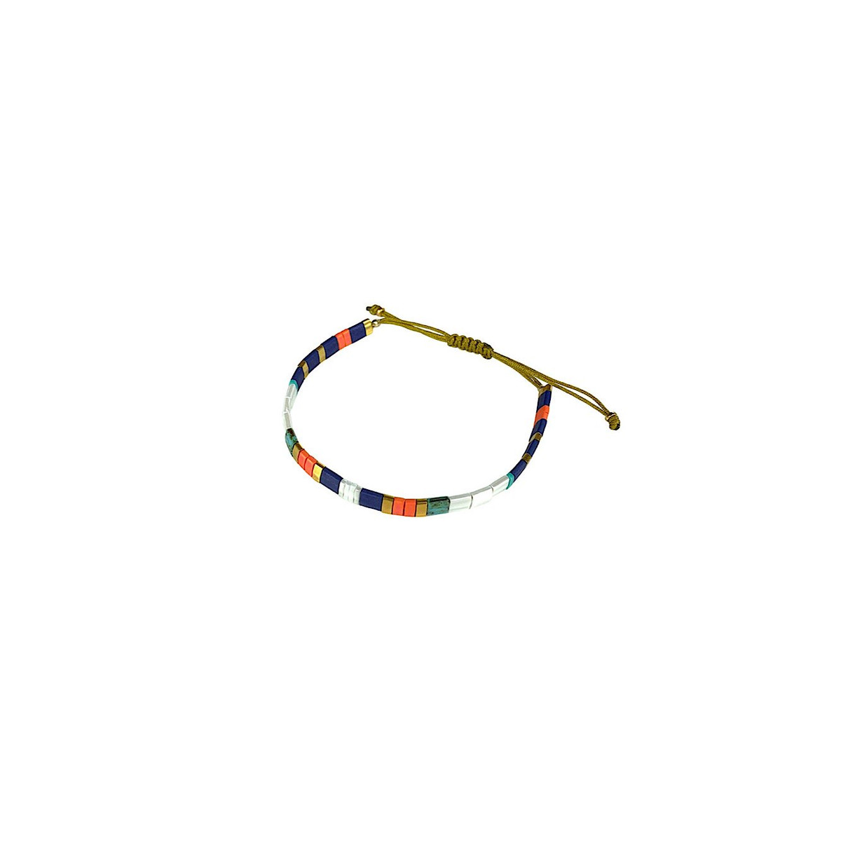 Bracelet Claire BERTEAU Coral Perles plates en verre 1