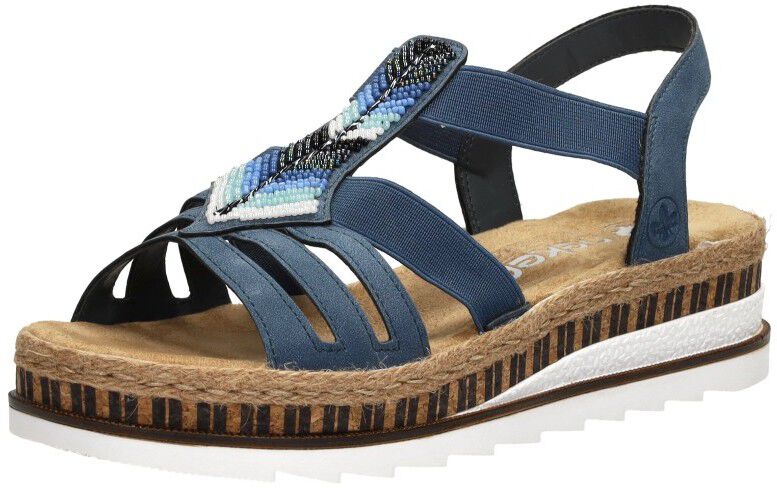 Rieker Sandalen Plat blauw
