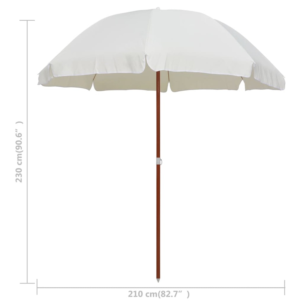 Parasol avec mât en acier 240 cm sable