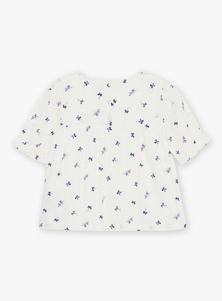 Blouse écrue à fleurs