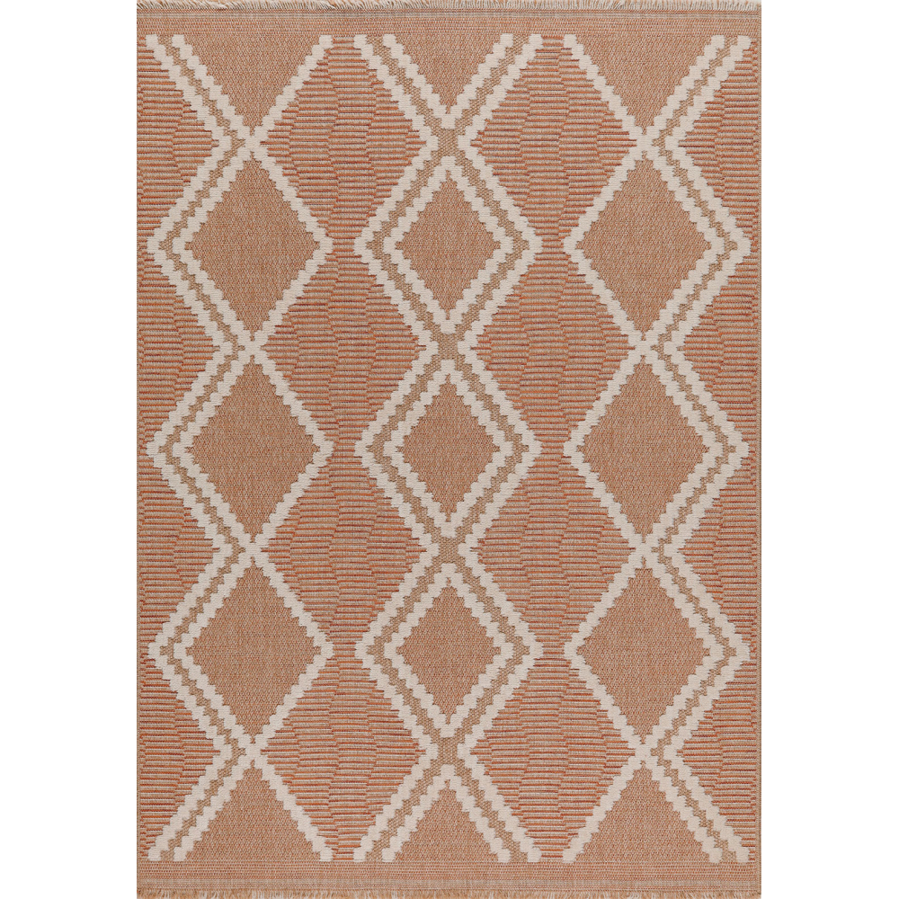 Tapis intérieur extérieur aspect jute terracotta tulum 9048 230 x 160 cm