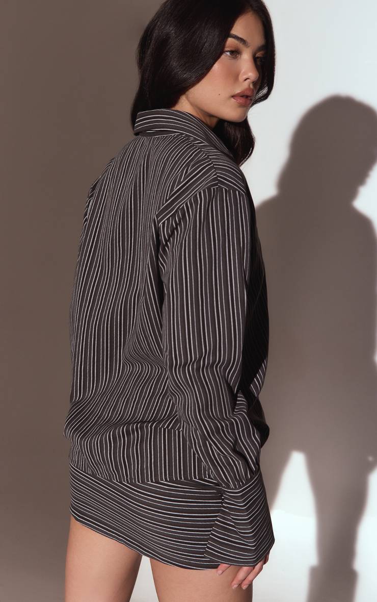 Noir Jupe Co-ord À Rayures Asymétriques