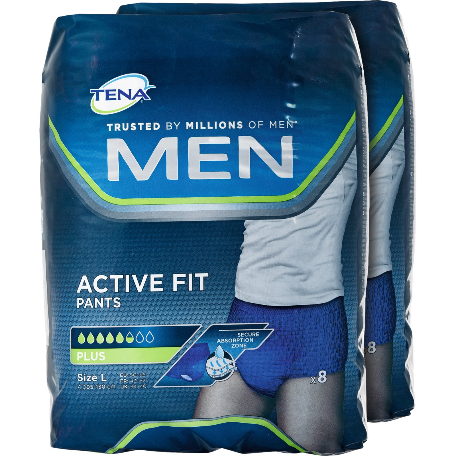 Tena Men Active Fit Pants Plus Gr. L, 2 x 8 Stück