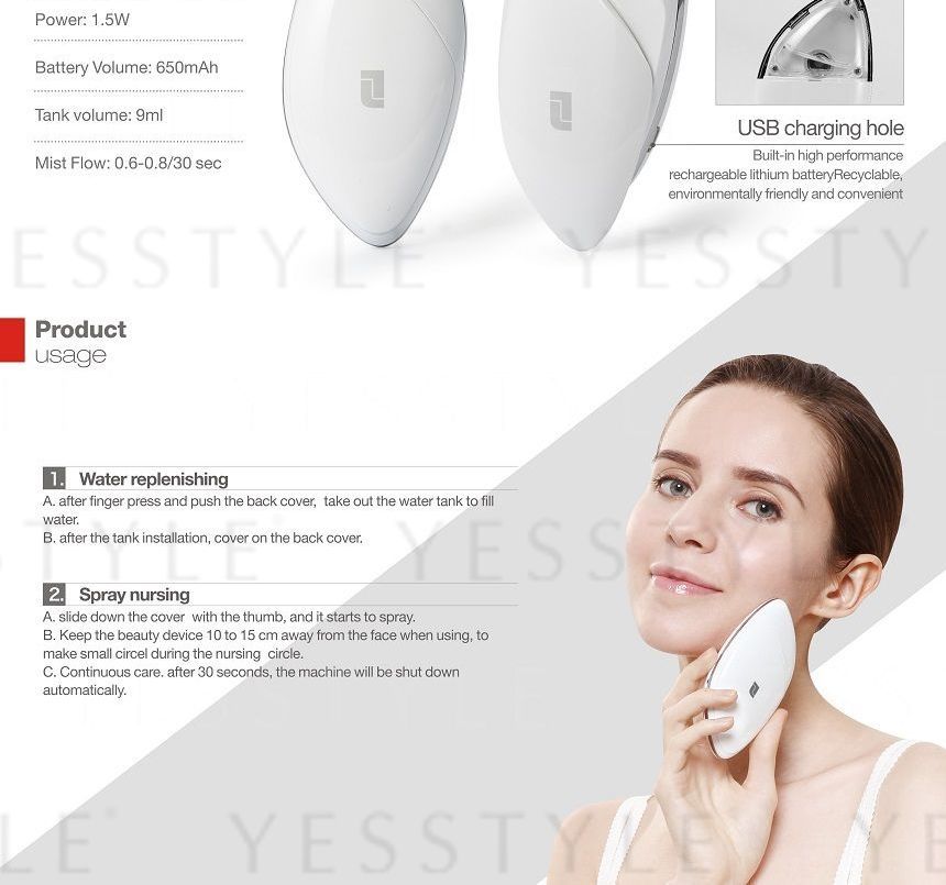 LIFETRONS - Nano Mist Spray Moisturizer met ultrasone technologie