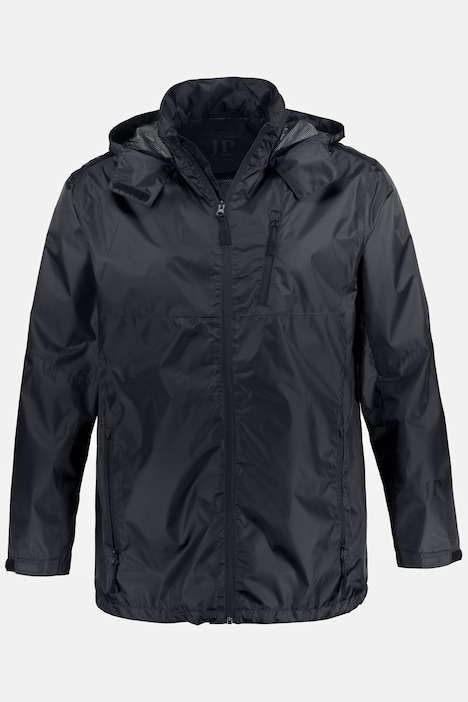 Regenjacke, wasserdicht, Kapuze, Zipper, leichtes Mesh Futter